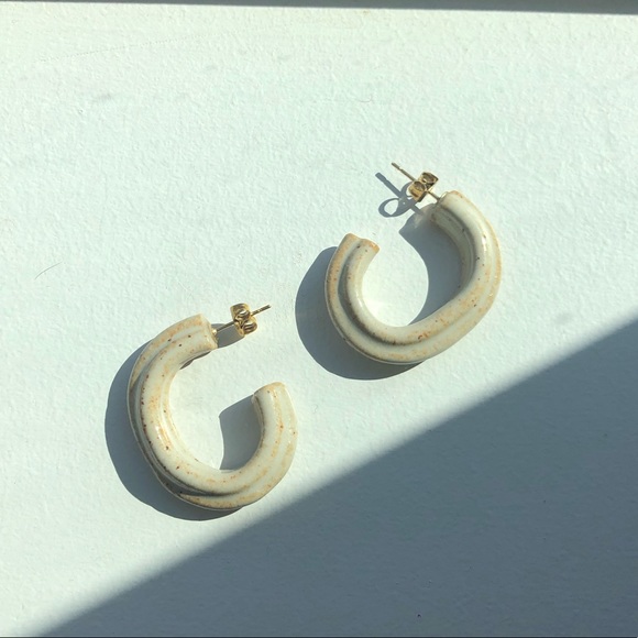 Handmade ceramic earrings - Picture 2 of 4